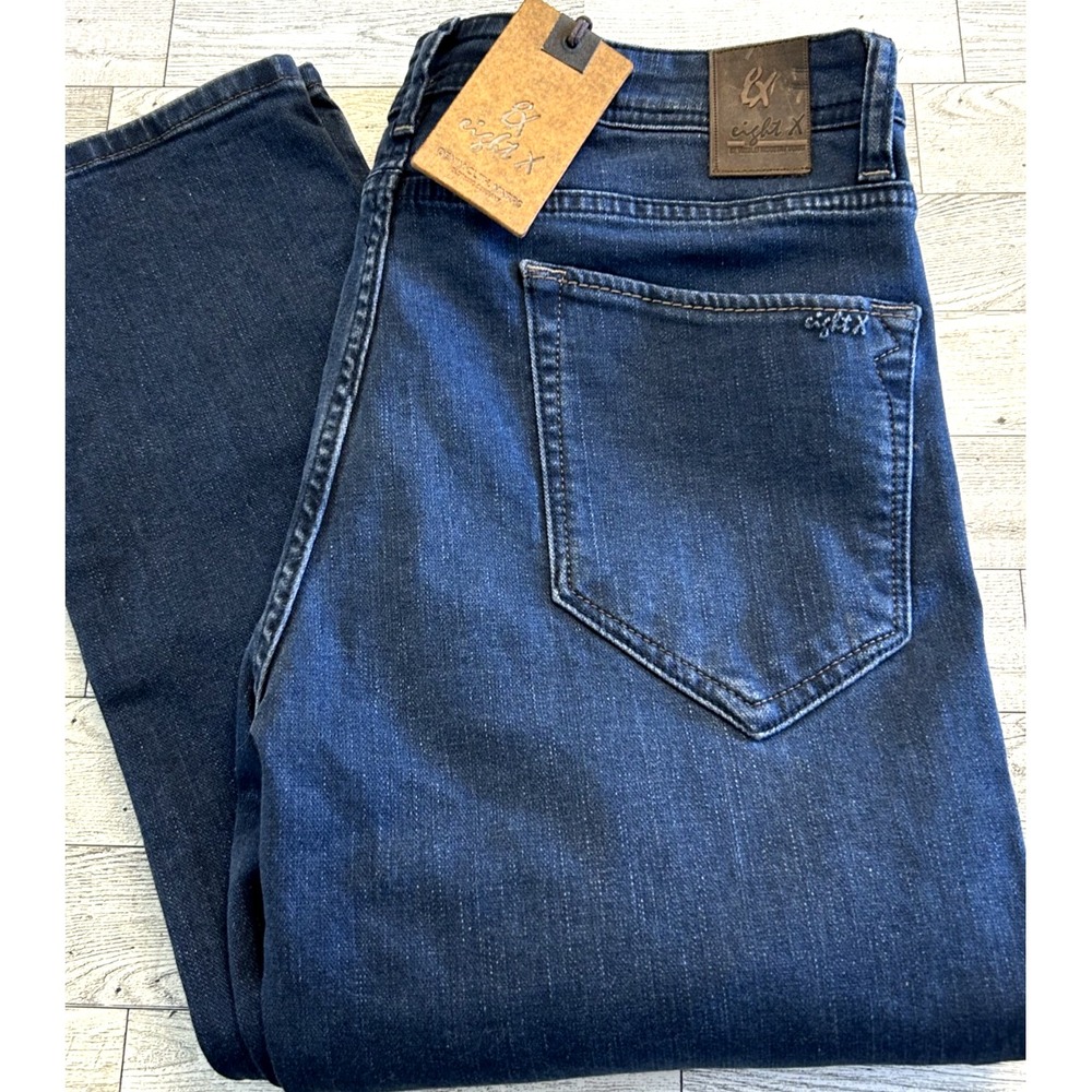 NWT Mens Eight X Slim‎ Fit Dark Blue Denim Jeans  EIG-11 1076 06 Size  34X34
